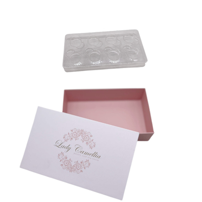 8 szt. Słodkie pudełko papierowe Pudełko do pakowania prezentów czekoladowych z plastikowym przezroczystym wnętrzem