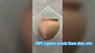 Ceramiczny talerz kwiatowy imitujący HDPE, talerz retro, plastikowy talerz kwiatowy