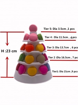 4-Layer Smaller Macaron Tower Plastic Material And PVC Type Stand