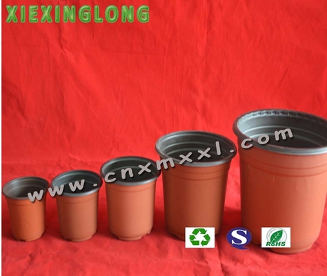 thermoformed plastic blister flower pot with double color