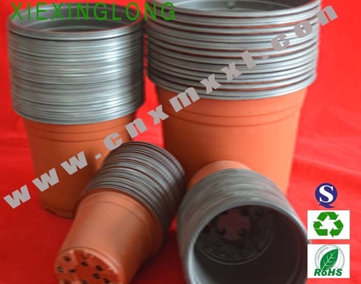 thermoformed plastic blister flower pot with double color