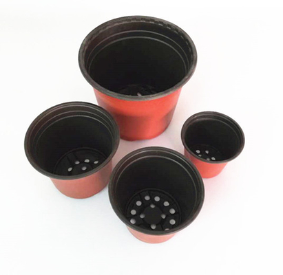 Custom design double color red color garden plastic pots for flower tree nursery
