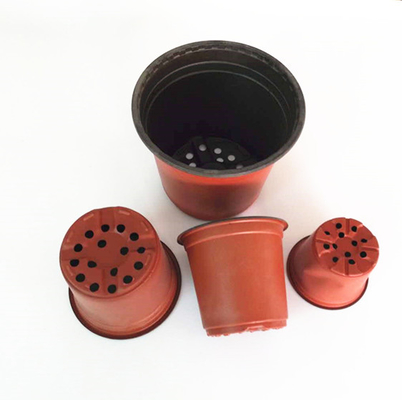 Custom design double color red color garden plastic pots for flower tree nursery