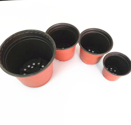 Custom design double color red color garden plastic pots for flower tree nursery