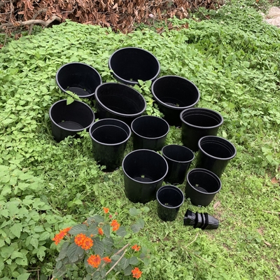 Wytrzymały twardy plastikowy 3 galonowy czarny garnki roślin kwiatowych duże garnki PP / HDPE
