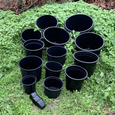 Wytrzymały twardy plastikowy 3 galonowy czarny garnki roślin kwiatowych duże garnki PP / HDPE