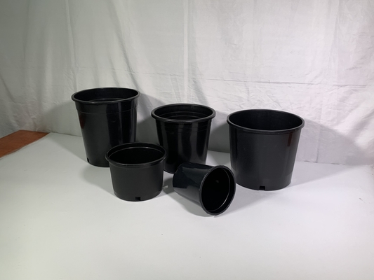 Wytrzymały twardy plastikowy 3 galonowy czarny garnki roślin kwiatowych duże garnki PP / HDPE