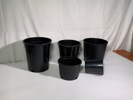Wytrzymały twardy plastikowy 3 galonowy czarny garnki roślin kwiatowych duże garnki PP / HDPE
