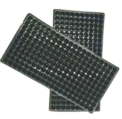 Custom black plastic hydroponic seed nursery seeding tray with 72 cells