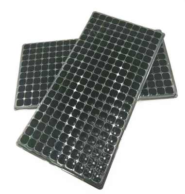 Custom black plastic hydroponic seed nursery seeding tray with 72 cells