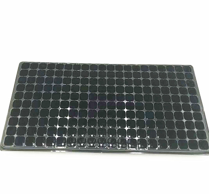 Custom black plastic hydroponic seed nursery seeding tray with 72 cells