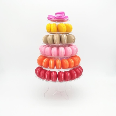 6 poziomów warstwy Macaron Tower 10 poziomów Macaron Tower Stand z akrylowym dnem