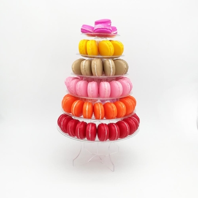 6 poziomów warstwy Macaron Tower 10 poziomów Macaron Tower Stand z akrylowym dnem
