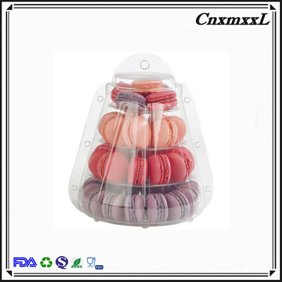 4 tier macaron tower clear smaller display plastic packaging box blister pack display stand food tower for food