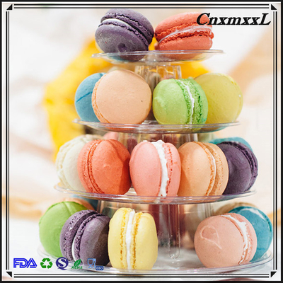 4 tier macaron tower clear smaller display plastic packaging box blister pack display stand food tower for food