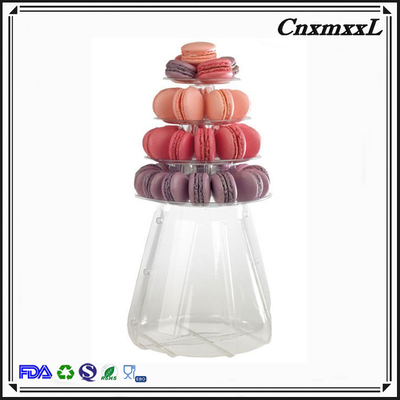4 tier macaron tower clear smaller display plastic packaging box blister pack display stand food tower for food