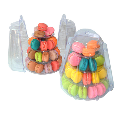 high quality transparent 4 layers blister clear pyramid macaron tower in XXL factoroy