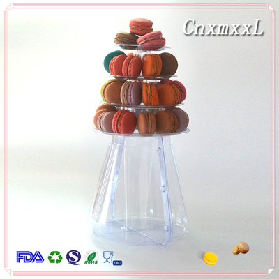 high quality transparent 4 layers blister clear pyramid macaron tower in XXL factoroy