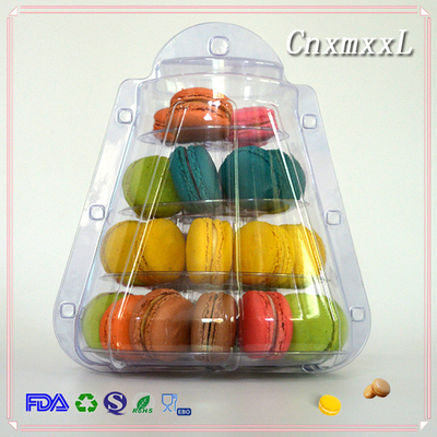 high quality transparent 4 layers blister clear pyramid macaron tower in XXL factoroy