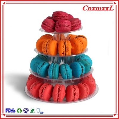 high quality transparent 4 layers blister clear pyramid macaron tower in XXL factoroy