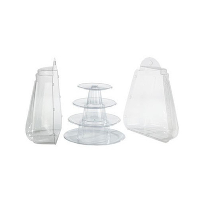 4-layer clear smaller plastic macaron tower party favor boxes