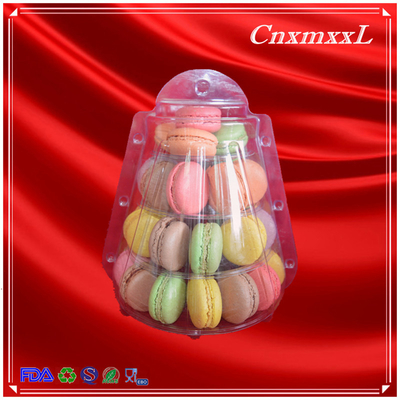 4-layer clear smaller plastic macaron tower party favor boxes