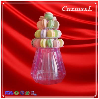 4-layer clear smaller plastic macaron tower party favor boxes