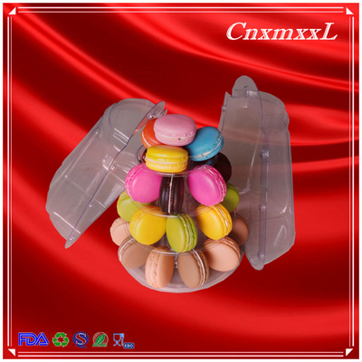 4-layer clear smaller plastic macaron tower party favor boxes