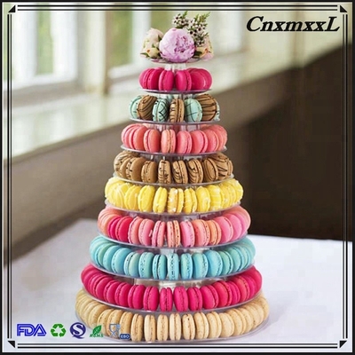 Nowy projekt 10 poziomu Macaron Tower Jednorazowa tacza z jedzeniem