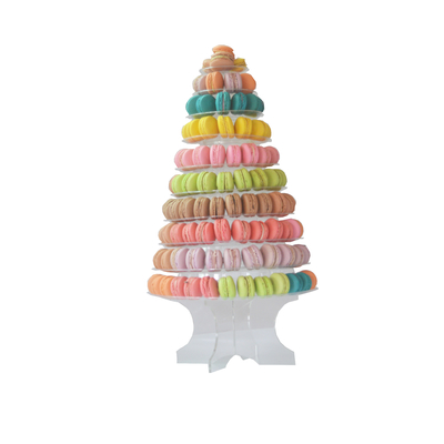 Przejrzysty Czarny 10 Stopni Makaron Blister Tower Stand Opakowanie Z Akrylem Najlepsza Dekoracja Ciasta