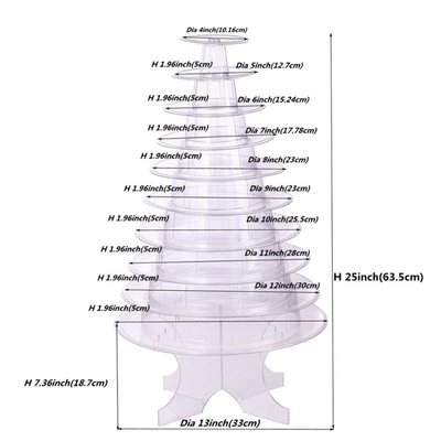 Super WOW 10 Tier Macaron Blister Tower Stand Packaging z akrylem