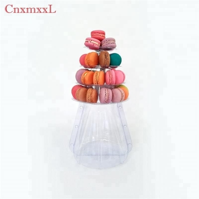 Patented product 4 tier macaron tower stand case for wedding cake decoration