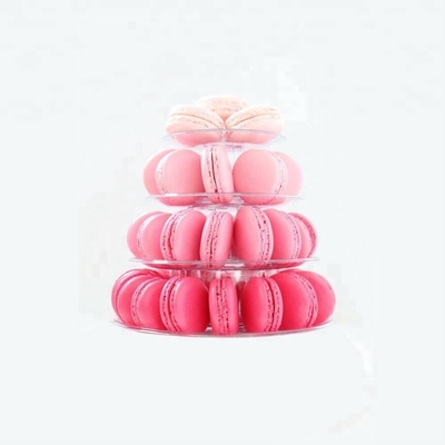 Przejrzysty plastikowy Macaron Mini Tower Stand 4 Poziomy Macaron Tower