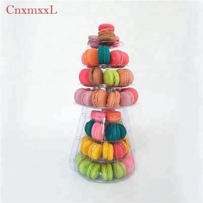 Przejrzysty plastikowy Macaron Mini Tower Stand 4 Poziomy Macaron Tower