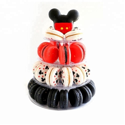Przejrzysty plastikowy Macaron Mini Tower Stand 4 Poziomy Macaron Tower