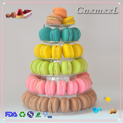 new style 6 layer pyramid macaron tower with high quality PET material