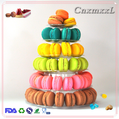 new style 6 layer pyramid macaron tower with high quality PET material