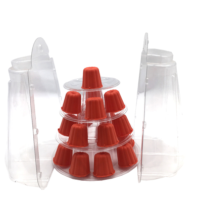 Mini Clear Plastic 4 Tier Canele Tower Stand For Display Canele / Makaron I Dekoracja ciasta