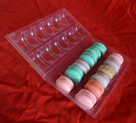 macaron cakes cookies PET PVC plastic blister thermoforming vacuum clear transparent containers