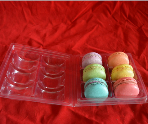 macaron cakes cookies PET PVC plastic blister thermoforming vacuum clear transparent containers