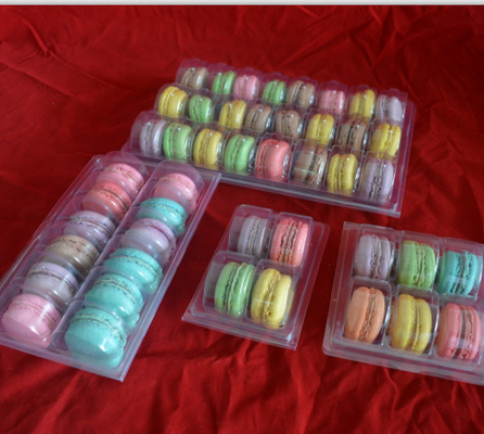 Custom design OEM macarons cakes chocolates plastic blister thermoforming vacuum clear transparent trays