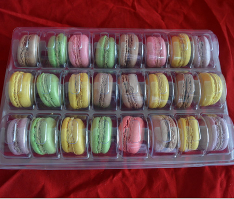 Custom design OEM macarons cakes chocolates plastic blister thermoforming vacuum clear transparent trays