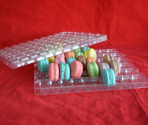 Custom design OEM macarons cakes chocolates plastic blister thermoforming vacuum clear transparent trays