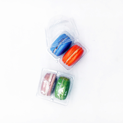 Beautiful clear macaron cake packaging PVC/PET blister tray 2 pack tray