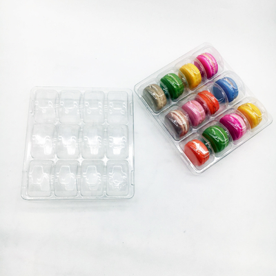 12 cells Clear PVC/PET blister macaron  packaging plastic package