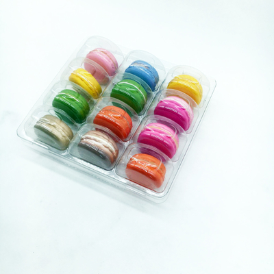 Plastic macaron packaging customized blister PVC/PET package tray