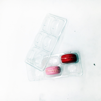 Custom Macaron Clear Tray Macaron Recyclable Packaging Transparent Box 6pcs Insert Plastic Macaron Chocolate Tray