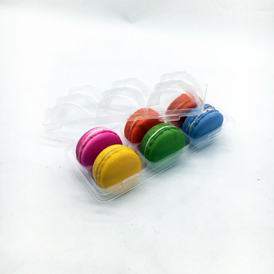 Custom Macaron Clear Tray Macaron Recyclable Packaging Transparent Box 6pcs Insert Plastic Macaron Chocolate Tray