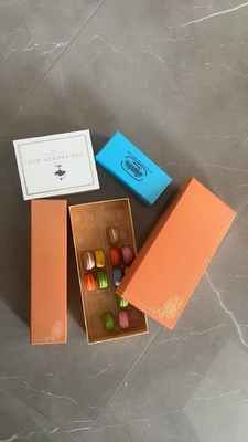 Pudełko do opakowań na plasterki Macaron Pączka Mousse Desert Pieczenie Biały karton Papier czekoladowy Macaron Pudełko