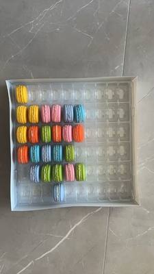 Macaron 60 Przejrzysty Macaron Tray Opakowanie Ręcznie robione pudełko Opakowanie czekoladowe